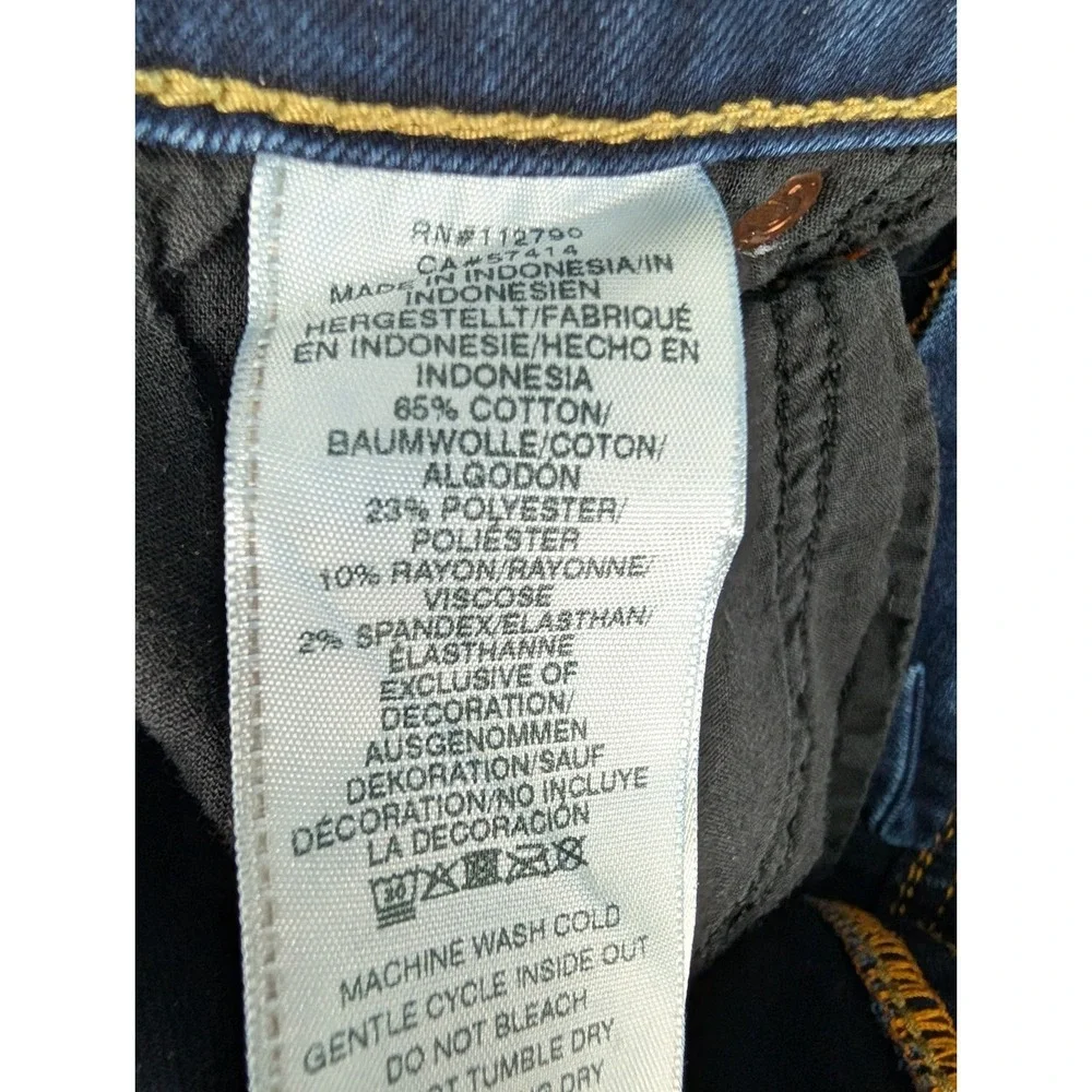 True Religion Billie Mid Rise Straight Jeans Women's 28 Blue Dark‎ Wash Stretch